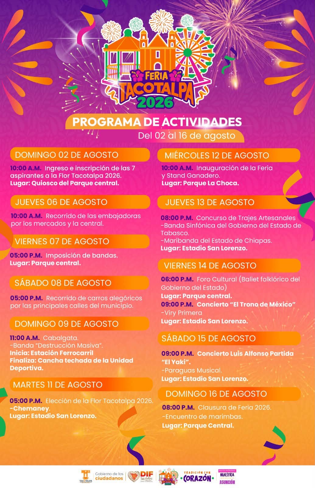 Programa Feria Tacotalpa 2026