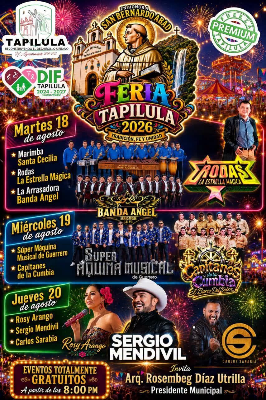 Cartelera Artística Feria Tapilula 2026