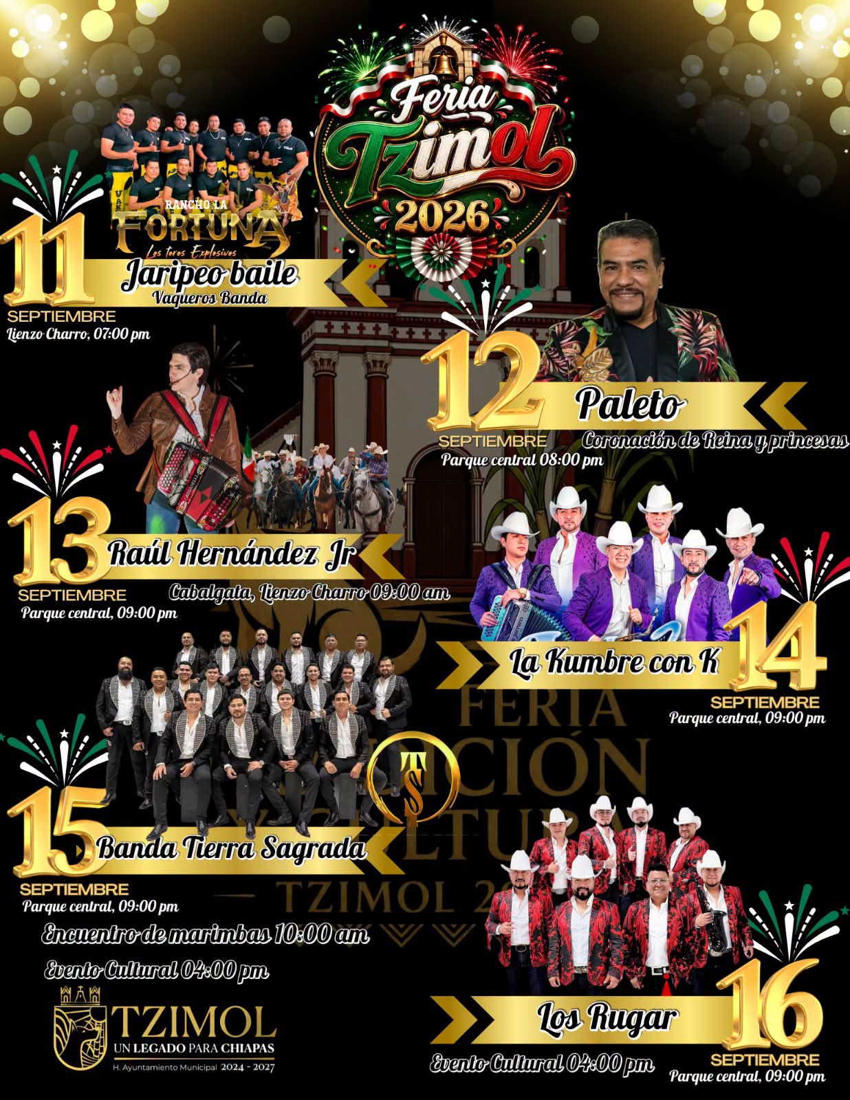 Cartelera artística Feria Tzimol 2026