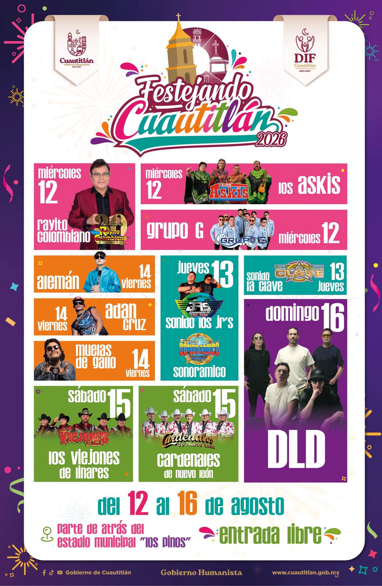 Cartelera Artística Festejando Cuautitlán 2026