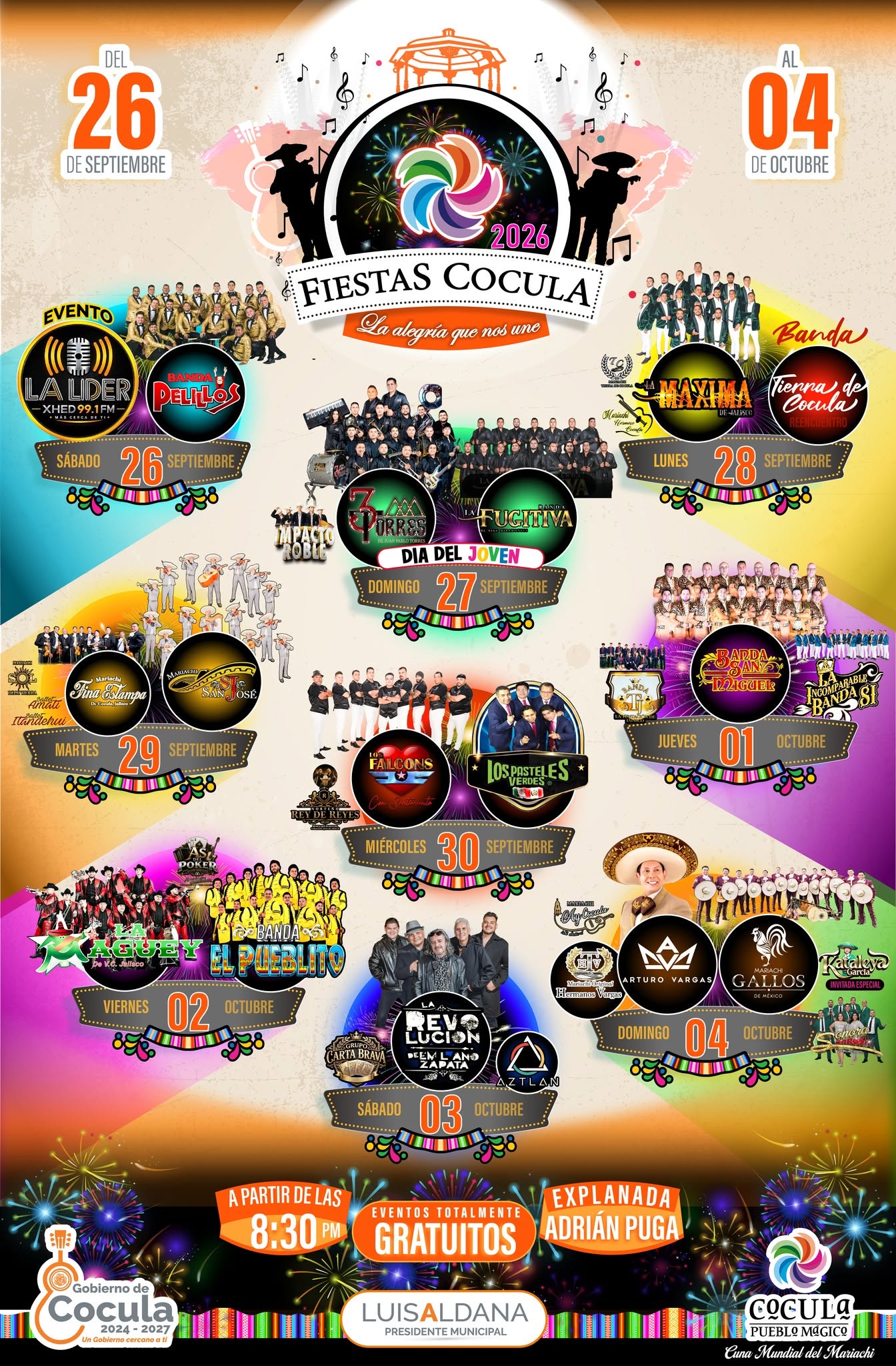Cartelera artística Fiestas Cocula Jalisco 2026