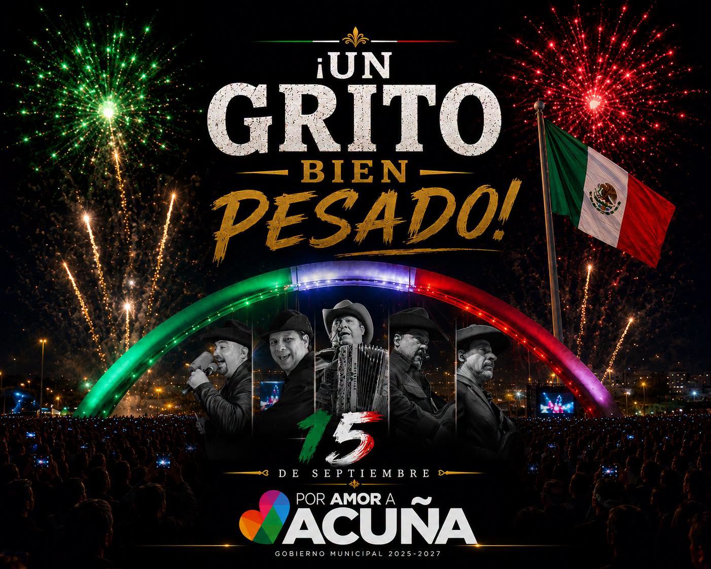 Grito de Independencia 2026 en acuña grupo pesado