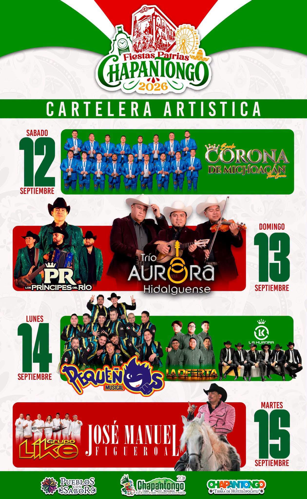 Cartelera artística Fiestas Patrias Chapantongo 2026