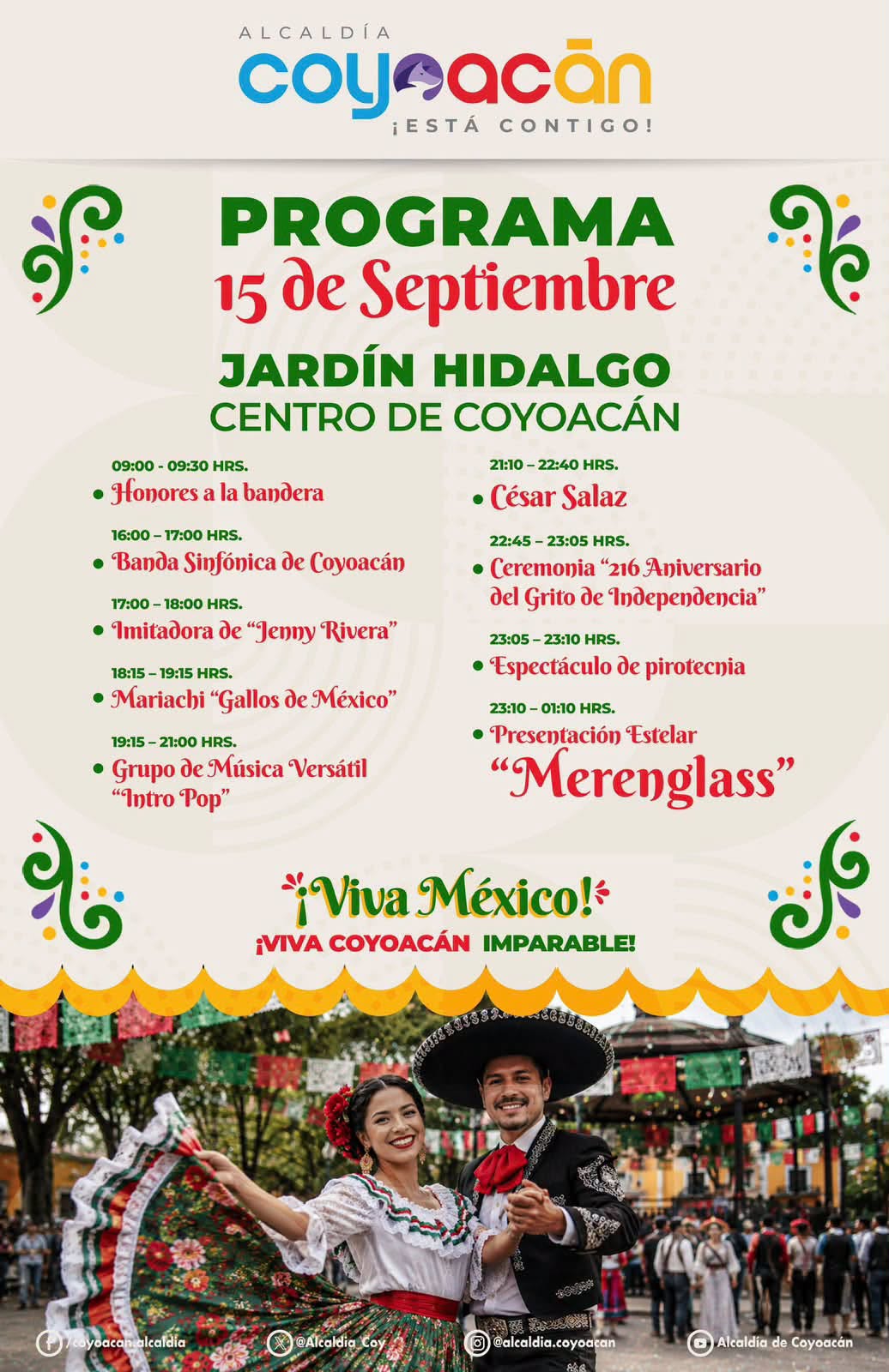 grito de independencia 2026 en la alcaldia coyoacan