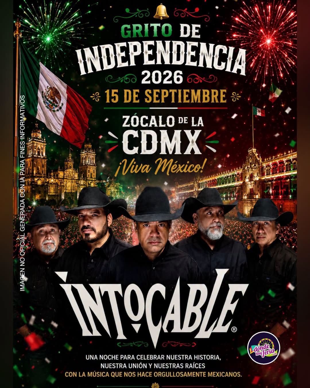 grito de independencia 2026 zocalo cdmx intocable