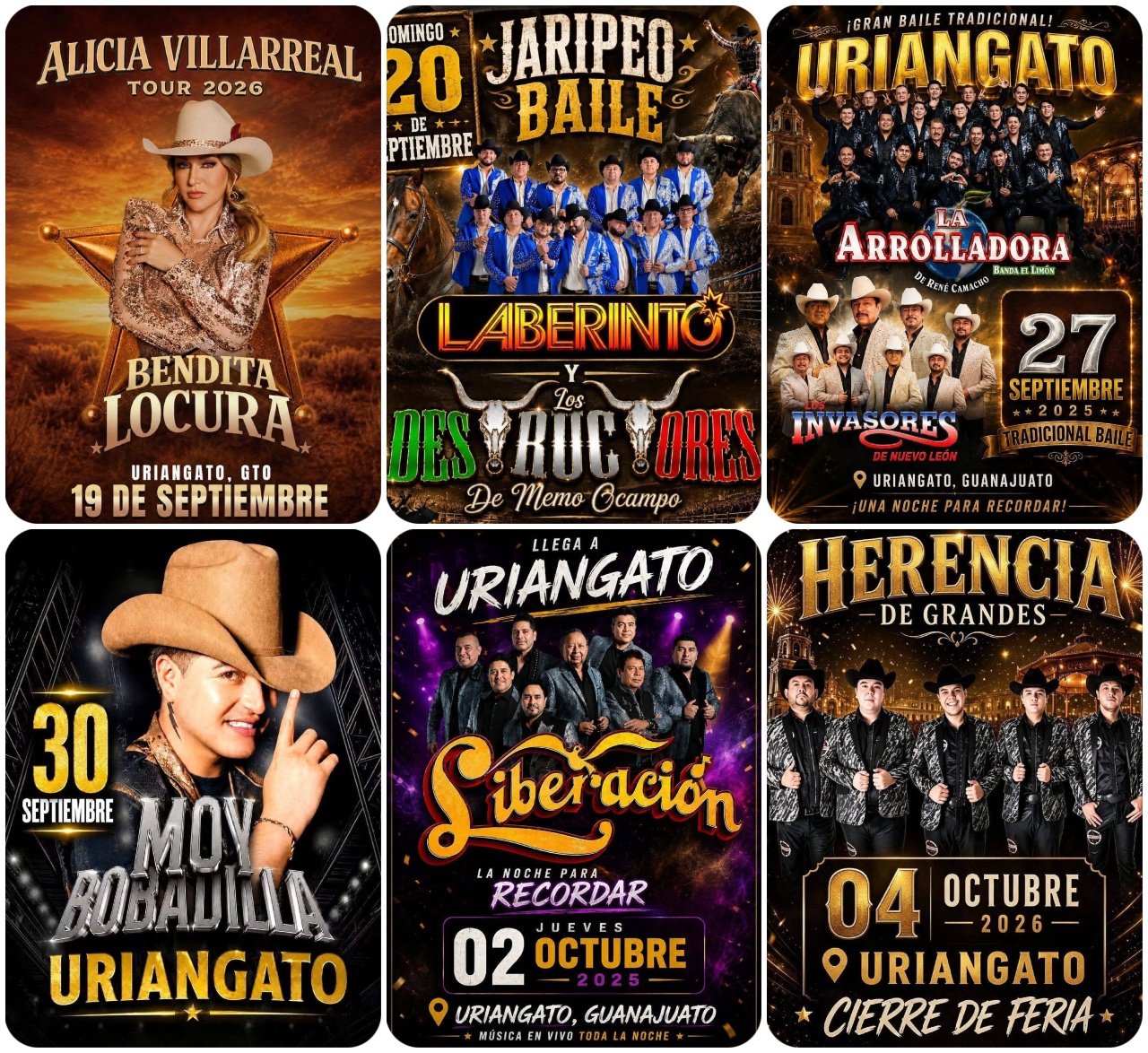 Cartelera artística Feria San Miguel Uriangato 2026