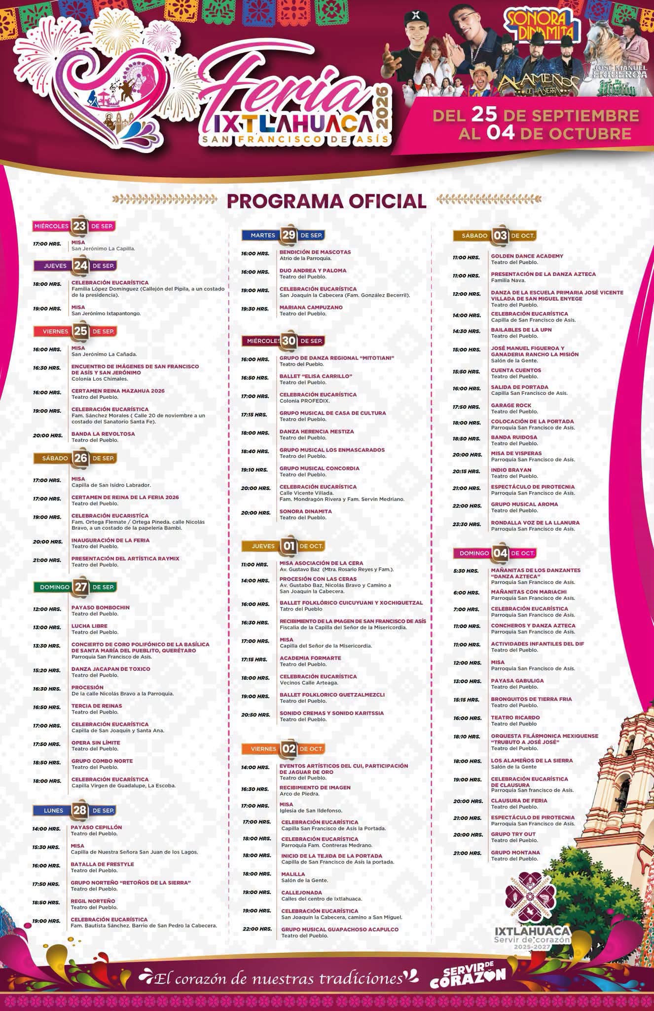 Programa completo Feria Ixtlahuaca 2026