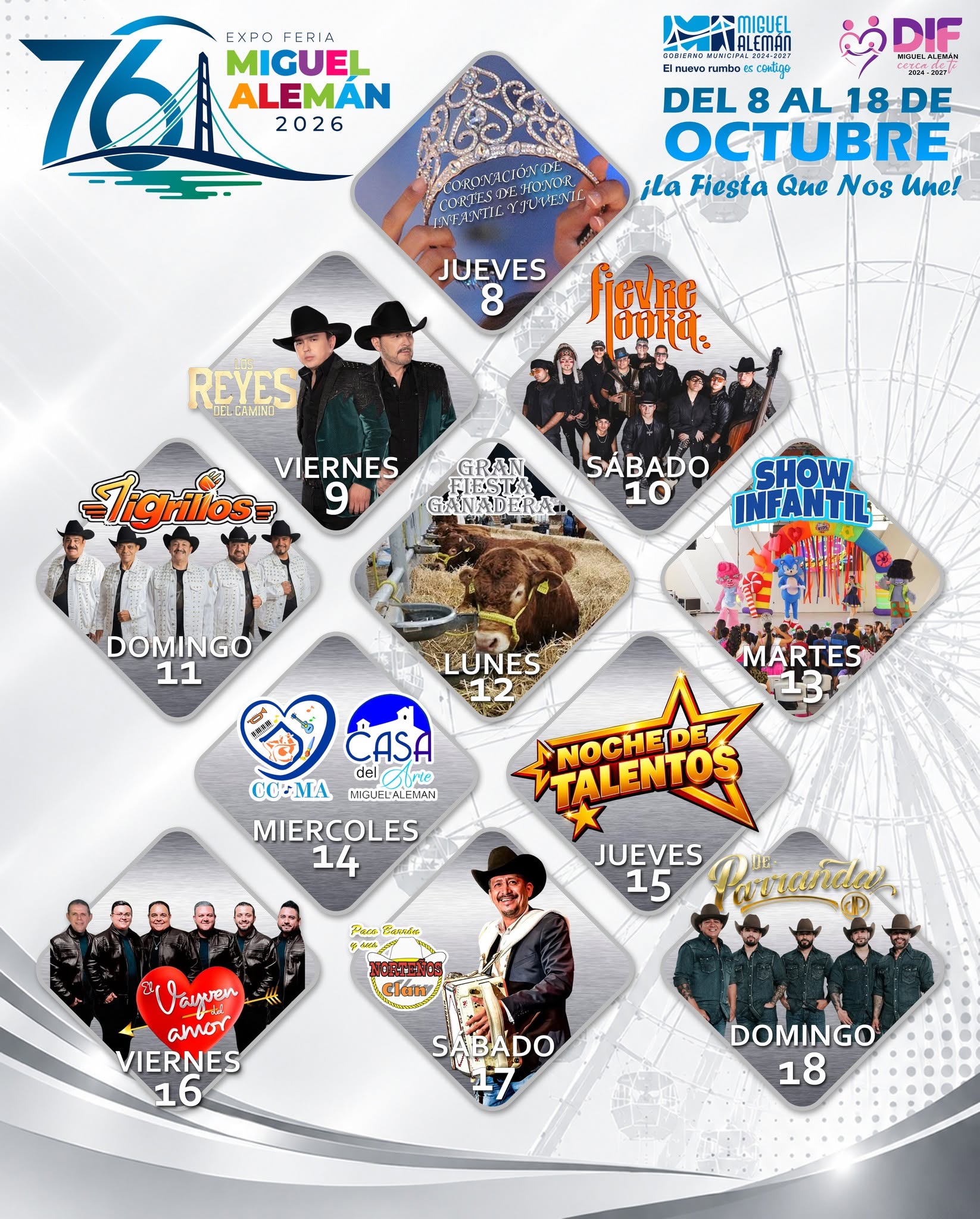 Cartelera Artística Expo Feria Miguel Alemán 2026