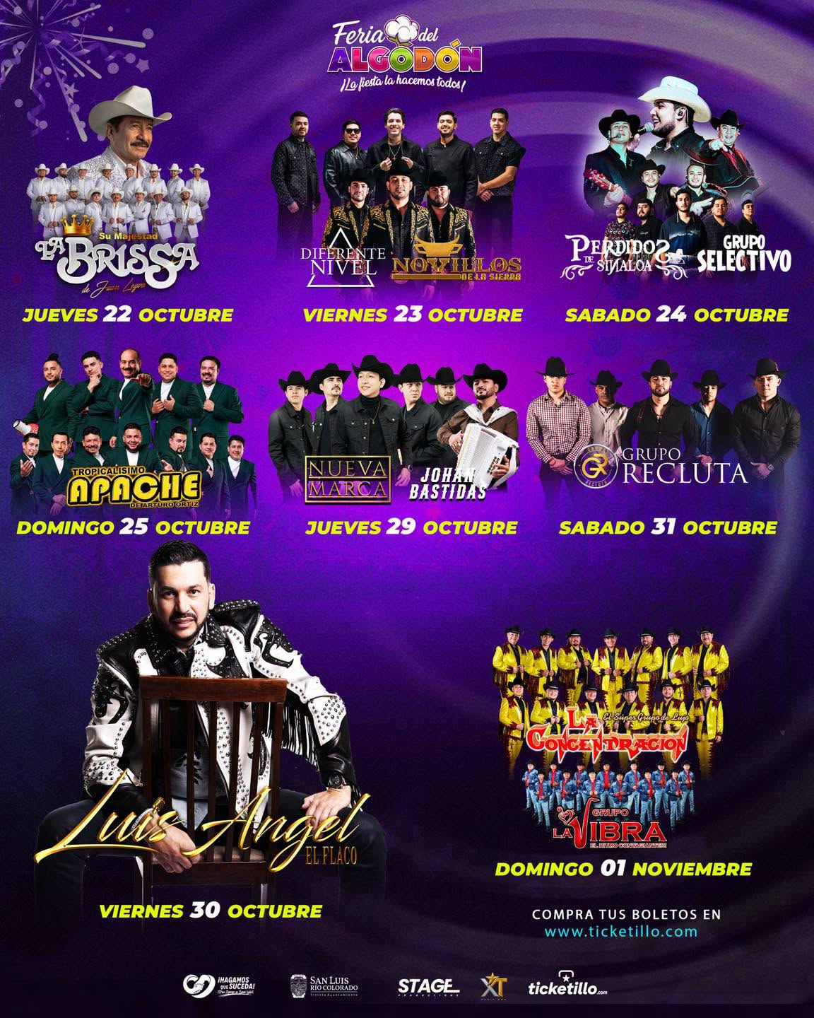 Cartelera Artística Feria del Algodón San Luis Río Colorado 2026