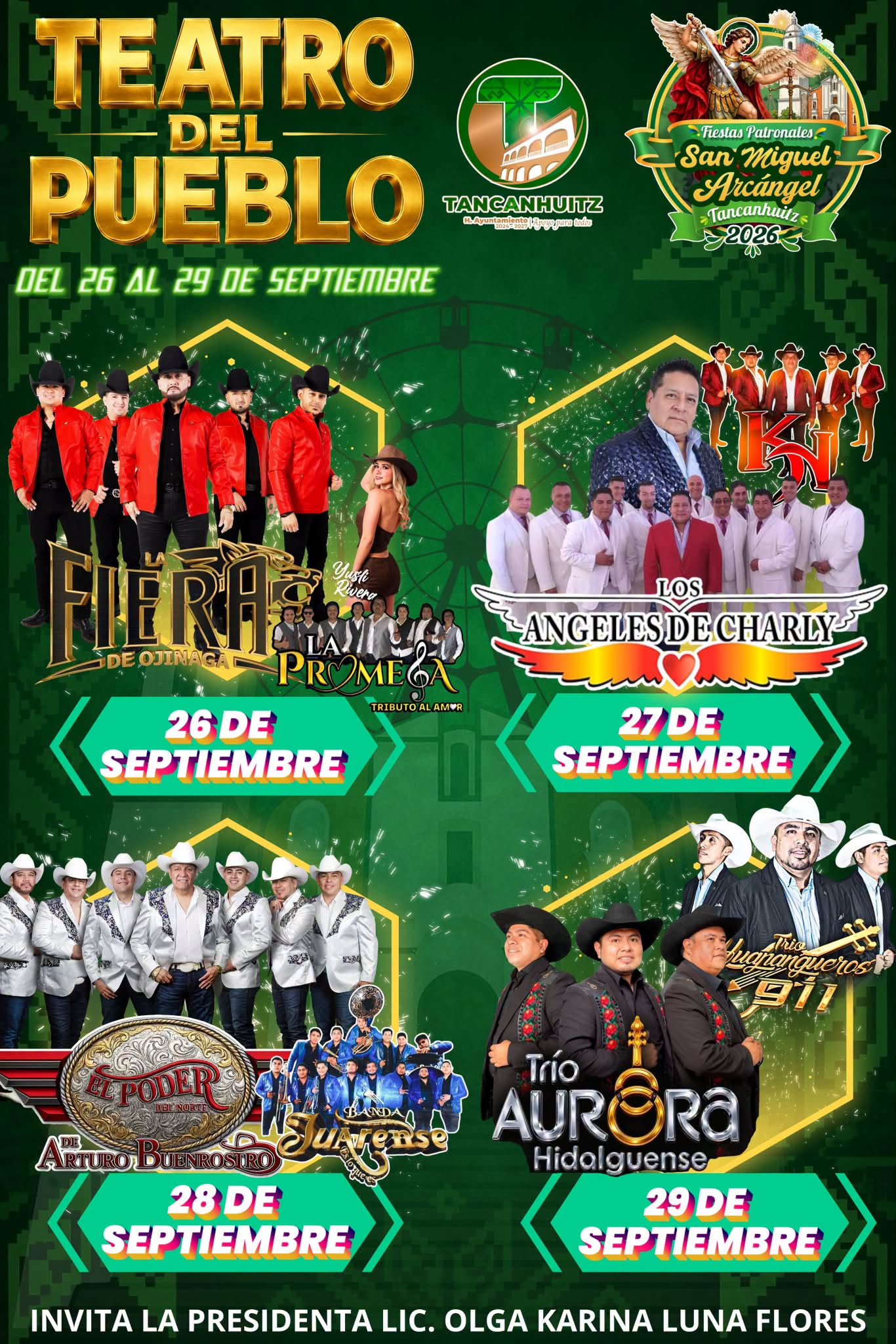 Cartelera Artística Fiestas Patronales Tancanhuitz 2025