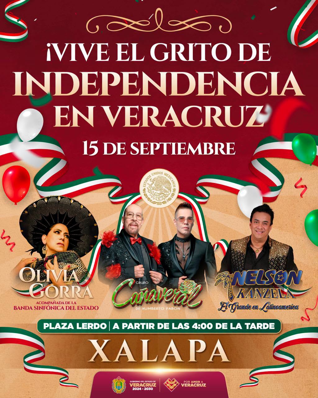 Grito de Independencia 2026 en Xalapa Veracruz
