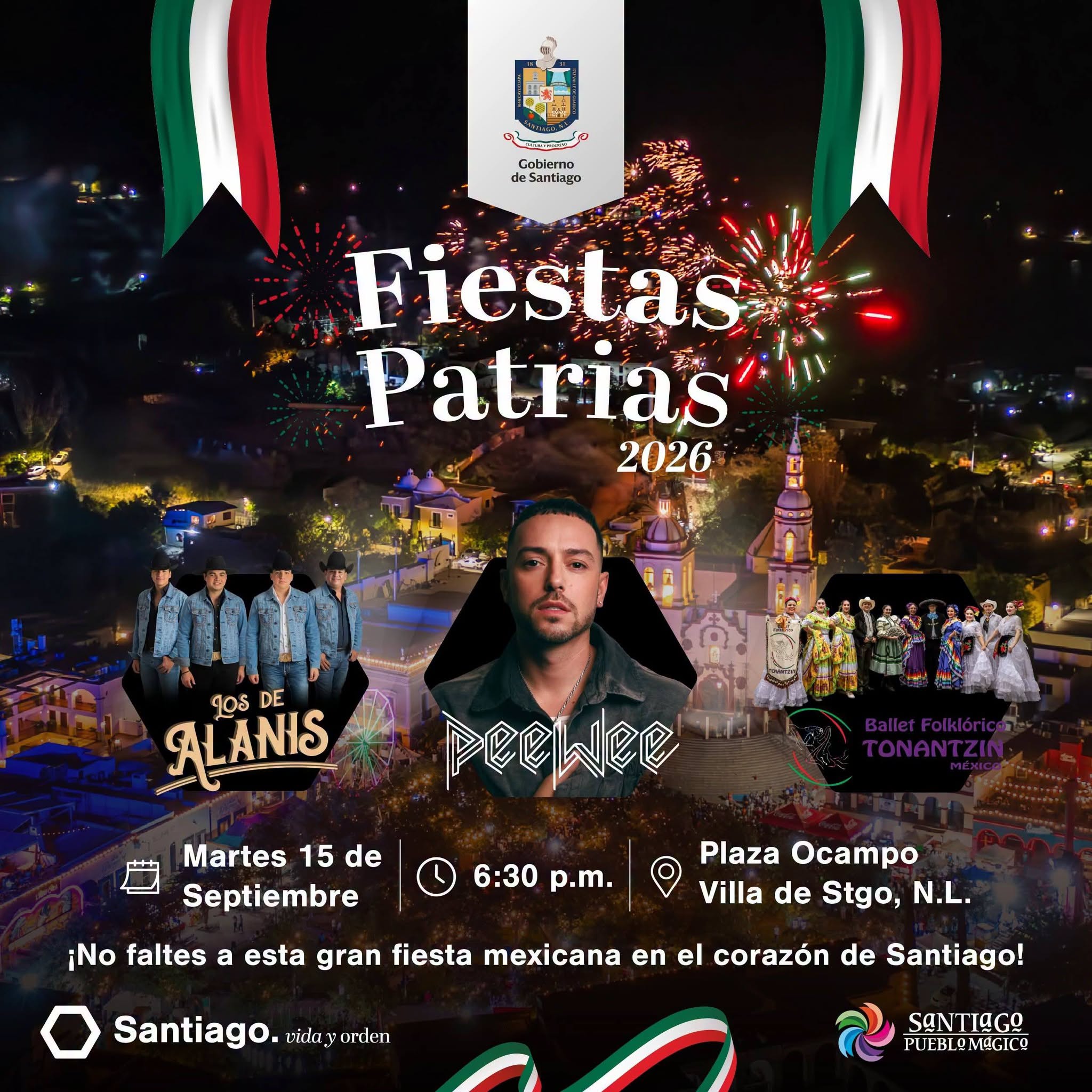 Grito de independencia 2026 en santiago nuevo leon