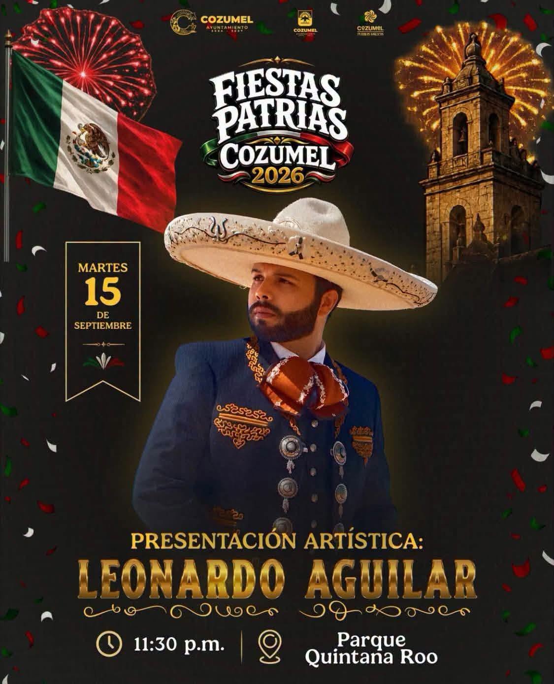 grito de independencia 2026 cozumel leonardo aguilar