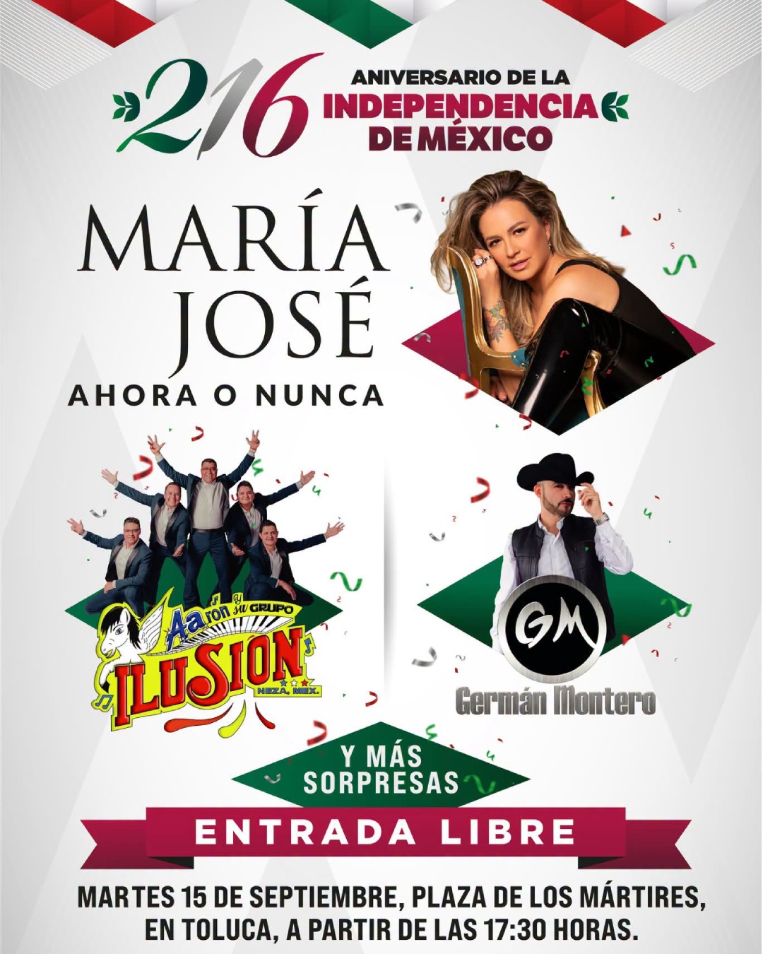 grito de independencia 2026 toluca edomex maria jose