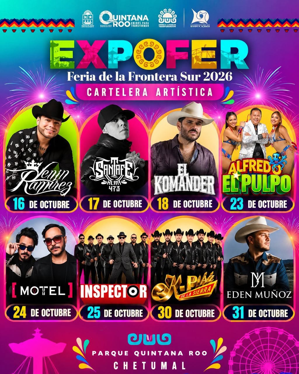 Expofer Chetumal 2026 elenco