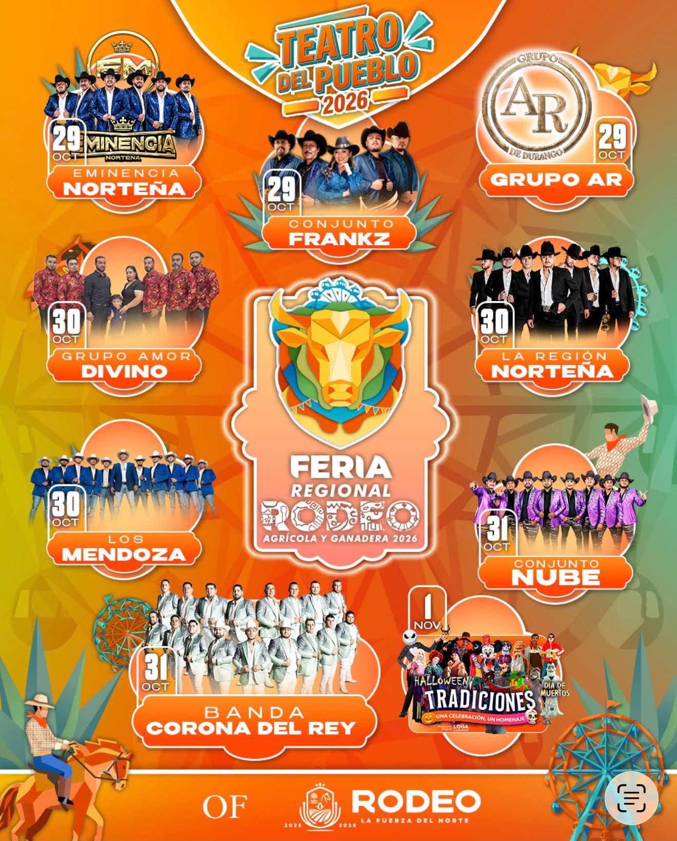 Cartelera Artística Feria Regional Rodeo 2026