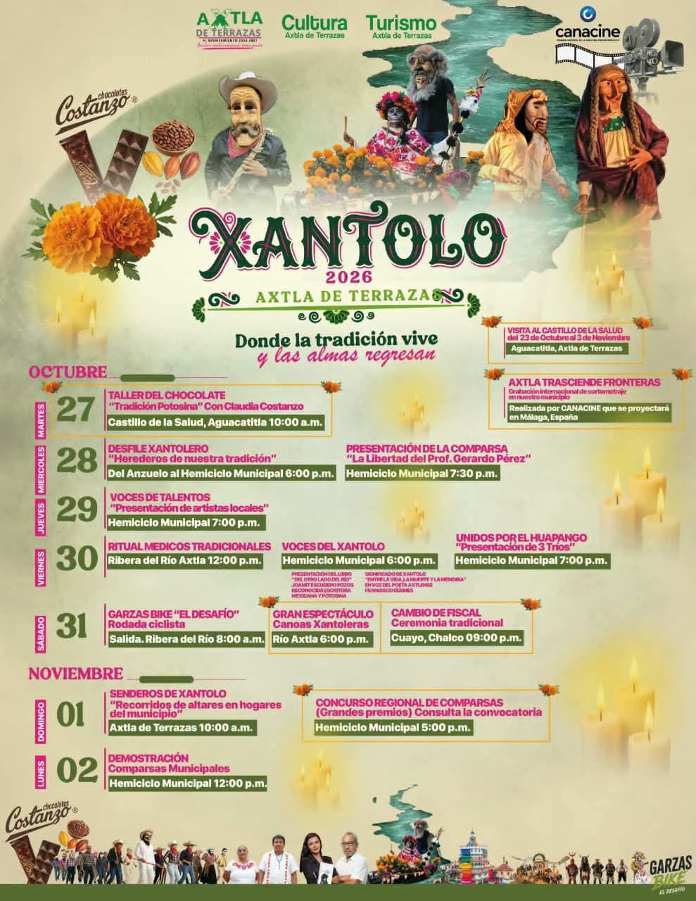 Xantolo Axtla de Terrazas 2026 programa