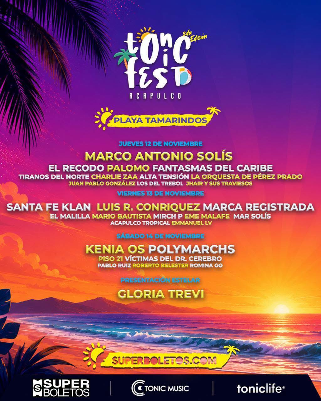 Cartelera Artística Tonic Fest Acapulco 2026